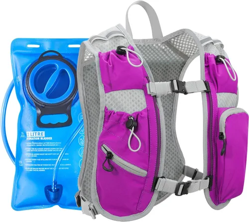 Vista 26 de Chaleco de correr para mujeres y hombres, mochila de hidratación para correr, chaleco para corredores, chaleco de hidratación, con soporte frontal