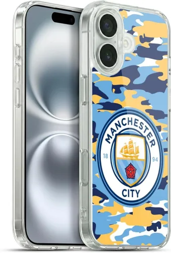 Vista 232 de Head Case Designs Funda de gel con licencia oficial del Manchester City Man City FC Blue Moon Badge Camou [protección de grado militar] compatible