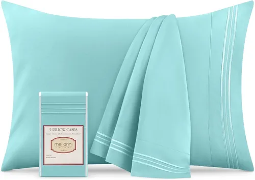 Vista 13 de Mellanni Fundas de almohada de lujo, extrasuaves, refrescantes, fundas de almohada de 12 piezas de la colección icónica, cierre de sobre