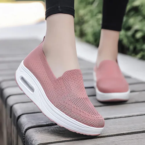 Vista 7 de Zapatos deportivos ortopédicos para mujer 2023 con amortiguación de aire, zapatos ortopédicos elásticos para diabéticos casuales para caminar