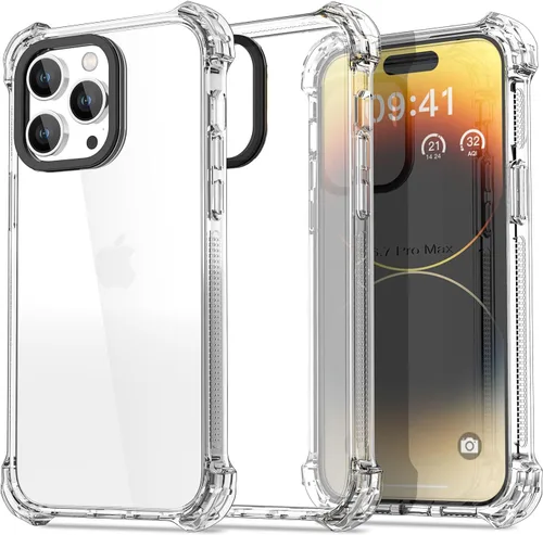 Vista 15 de AICase Funda Rebote Rosa Neón Brillante Compatible con iPhone 15, Transparente a Prueba de Impactos Resistente a Golpes Linda Femenina Adolescente