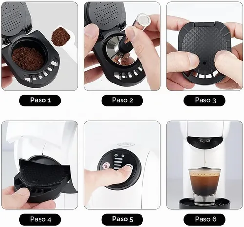 Vista 6 de i Cafilas Adaptador de café reutilizable para Dolce Gusto, convertidor recargable compatible con Piccolo XS/Genio S, bricolaje tu café en polvo 1