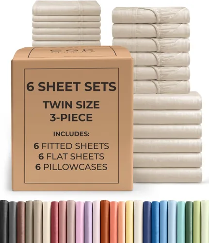Vista 301 de Pack of 2, Twin Size 3 Piece Sheet Set - Breathable & Cooling - White