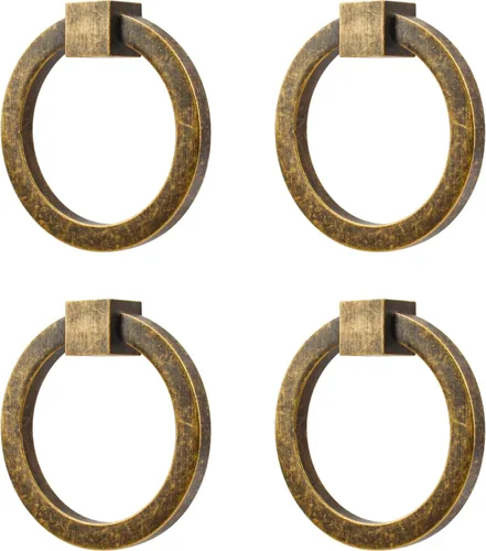 Vista 12 de RZDEAL 2 tiradores de latón macizo de 2.0 x 1-7/9 pulgadas para cajones de aparador, tiradores de anillo de muebles, manijas de puerta de armario
