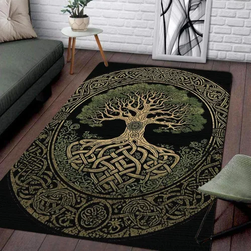 Vista 8 de Celtic Area Rug - Alfombra vikinga decorativa del árbol de la vida, suave, moderna, única, antideslizante, para comedor, regalo para padres, niños