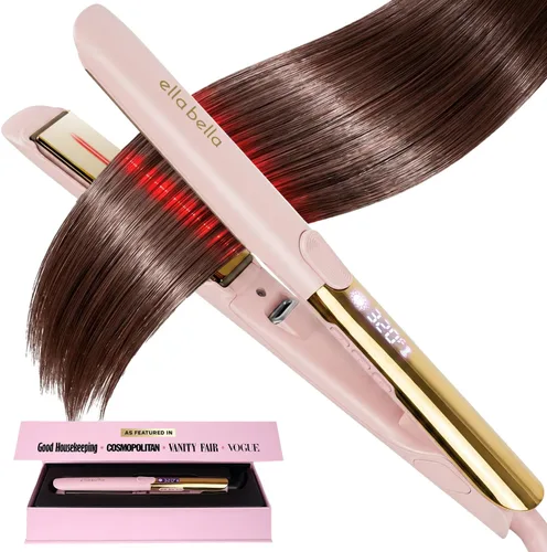 Vista 8 de ELLA BELLA® Titanium Flat Iron Hair Straightener Slim with Infrared Negro