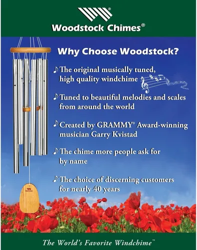 Vista 8 de Woodstock Chimes Signature Collection, campanilla Aloha, diseños de decoración natural de 28 pulgadas, regalos costeros, campanillas de viento