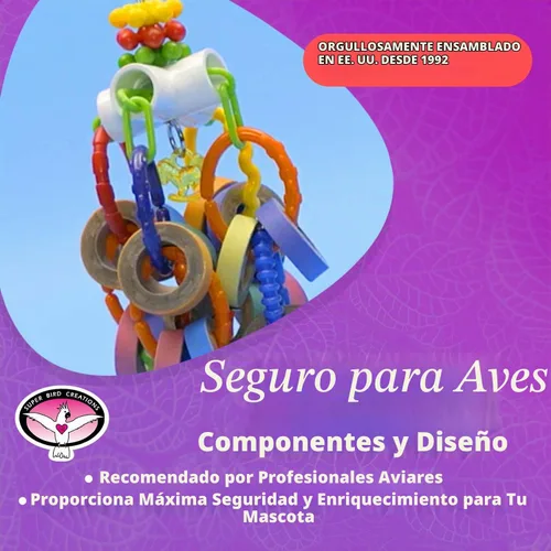 Vista 7 de Super Bird Creations SB1107 Bagel Cascade Bird juguete, tamaño grande, bagels recargables, 15 "x 4.5