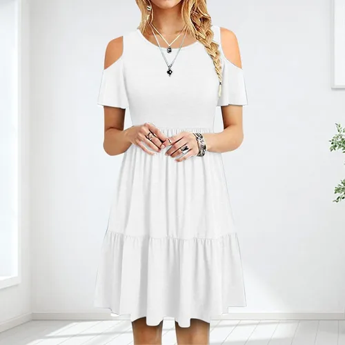 Vista 2 de Vestidos de verano de talla grande para mujer, camisola de vacaciones 2023, vestido de verano suelto, vestido suelto
