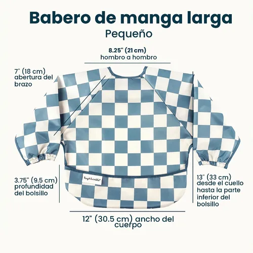 Vista 6 de Tiny Twinkle Babero de manga larga para bebés y niños pequeños Paquete de 2 baberos impermeables para comer, lavable a máquina y artículos