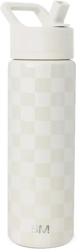 Vista 26 de Simple Modern botella de agua con tapa con pajita, termo de acero inoxidable con aislamiento al vacío, reutilizable, sin BPA, sin fugas