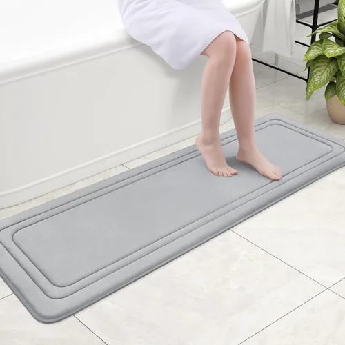 Vista 79 de Grandaily Alfombra de Baño de Espuma Viscoelástica 24x16, Ultra Suave, Antideslizante y Absorbente, Alfombras de Baño Lavables a Máquina y Secables