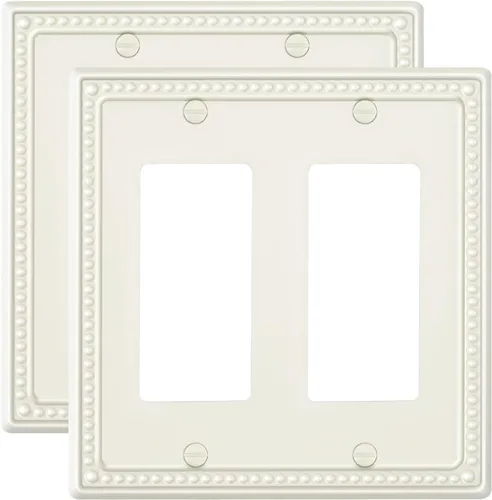 Vista 58 de Paquete de 2 cubiertas de placa de interruptor de luz de doble palanca, cubiertas decorativas de placa de doble interruptor Pearls, placa de pared