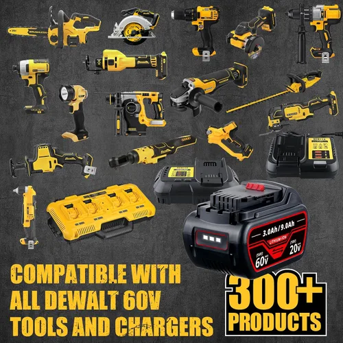 Vista 9 de VANON 9.0Ah DCB606 Reemplazo para batería DeWalt 20V/60V MAX