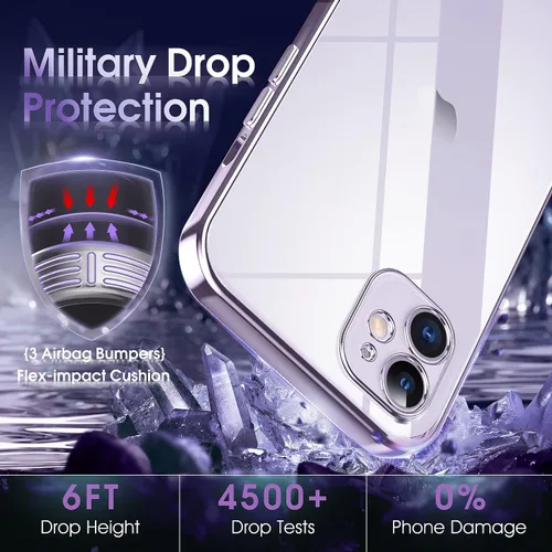Vista 412 de Supdeal Funda cristalina transparente para iPhone 11, [No se amarillea] [Protección de la cámara] [Probado contra caídas de grado militar] Funda