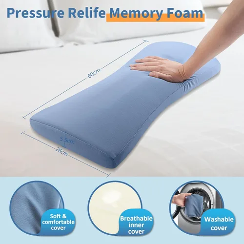 Vista 7 de Almohada de apoyo lumbar para aliviar el dolor de espalda: almohada de espalda baja para dormir - Almohada de cintura de espuma viscoelástica