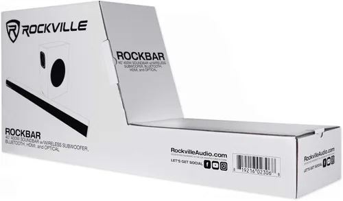 Vista 10 de Rockville ROCKBAR - Barra de sonido de 40 pulgadas 400W con subwoofer inalámbrico de 6.5", Bluetooth, HDMI ARC, Óptico, USB, modos DSP, graves