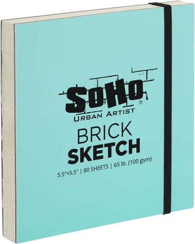 Vista 7 de SoHo Urban Artist Cuaderno de bocetos de ladrillo para bocetos, dibujos, lápices de colores, grafito y más, color negro, 5.5 x 5.5 pulgadas