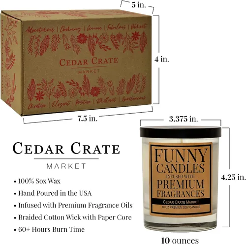 Vista 3 de Cedar Crate Market - Vela de feliz cumpleaños - Vela de cera de soja perfumada con chispas para el hogar, regalos de feliz cumpleaños para mujeres
