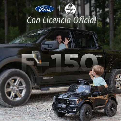 Vista 2 de Hikiddo Ford Shelby F-150 con Licencia 24V Juguete de Montar para Niños, Coche Eléctrico para Niños con Control Remoto, Motores de 400W - Negro
