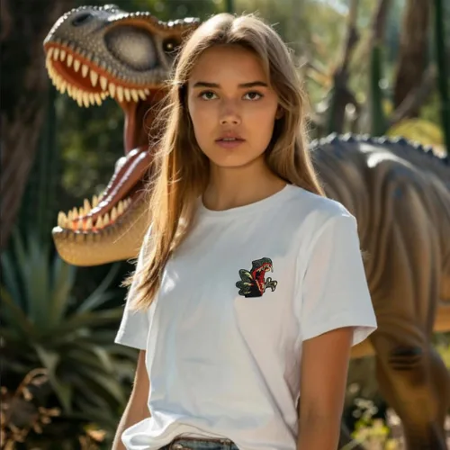 Vista 3 de T-Rex Tyrannosuarus Dinosaur - Parche bordado para planchar