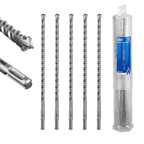 Vista 51 de SALI 10 brocas de martillo giratorio SDS Plus de 1/2 x 6 pulgadas, kit de broca para hormigón, material de carburo de doble rosca de tipo cruzado