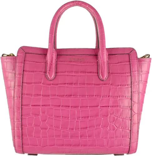 Vista 2 de LAUREN Ralph Lauren - Tyler grande de cocodrilo en relieve 24 Shopper Medium Nouveau rosa brillante, talla única, Nouveau Bright Pink, talla única
