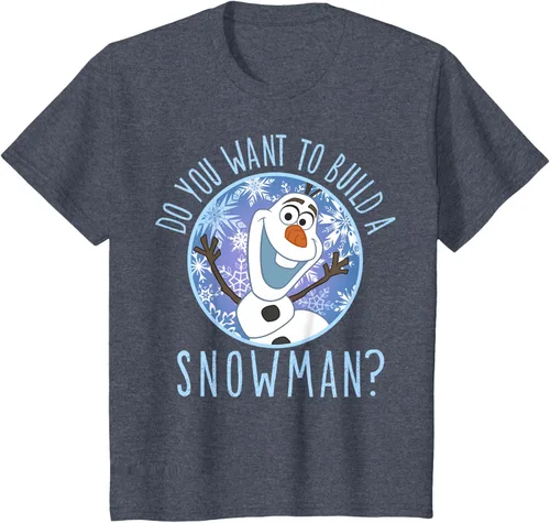 Vista 14 de Disney Camiseta Frozen Olaf con texto en inglés "Do You Want to Build A Snowman Negro