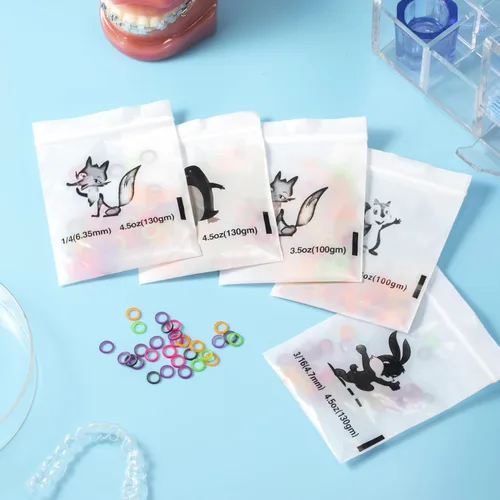 Vista 9 de Annhua Bandas elásticas de ortodoncia, 500 unidades (3.5 onzas, 1/4 pulgadas), bandas de tracción de goma dental, bandas para huecos dentales, aseo