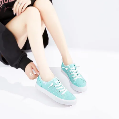 Vista 7 de Obtaom Play Tenis de lona para mujer, sin cordones, a la moda, blanco desgastado y estampado de leopardo