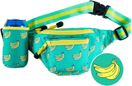 Vista 5 de Tipsy Elves DARE - Riñonera de neón para raves, festivales musicales y fiestas de disfraces, Plátano Verde Habana