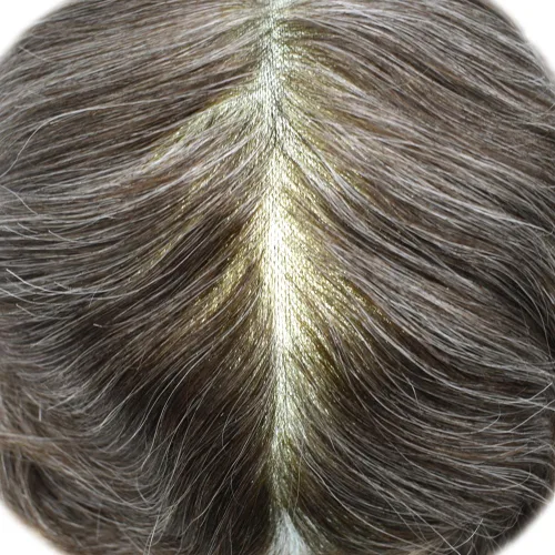 Vista 383 de Toupee para hombre 100% cabello humano real tupé para hombres 0.004 in piel de poliuretano para hombre, sistema de reemplazo de piezas de pelo