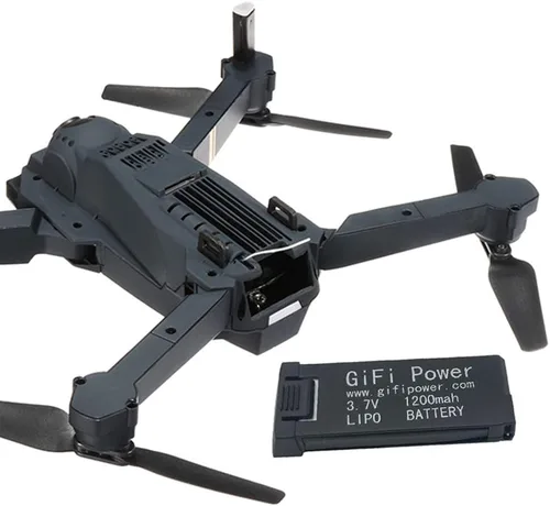 Vista 3 de Batería Lipo de repuesto de batería Lipo de 3.7 V 1200 mAh para drones Eachine E58 E58/S168/HY019 de alta capacidad (2 unidades)