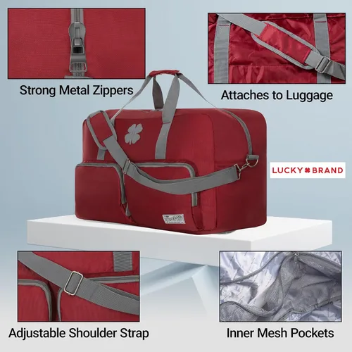 Vista 4 de Lucky Travel - Bolsa de lona de 65 L, bolsa de gimnasio y bolsa de lona para hombres, bolsa plegable para mujeres y hombres con correa de hombro