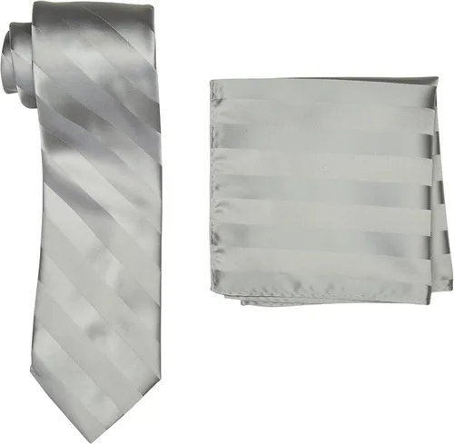 Vista 10 de Stacy Adams Conjunto de corbata de rayas formales de tejido sólido para hombre