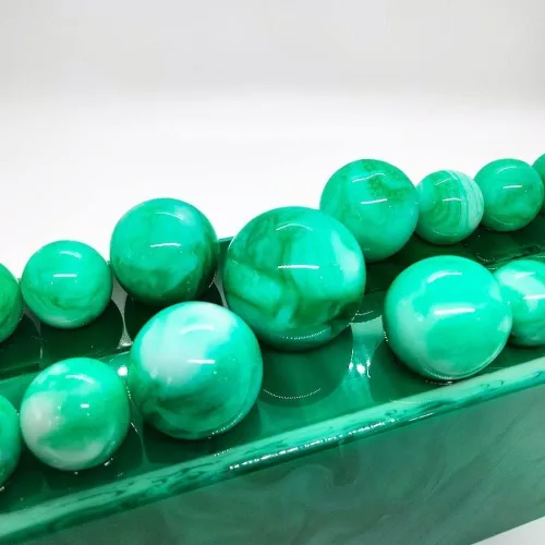 Vista 4 de TAYASH Bolso acrílico de noche para mujer, bolso de mano de mármol con purpurina para boda, cóctel, fiesta, baile de graduación (color verde)