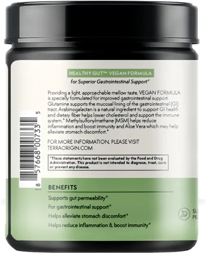 Vista 5 de Fórmula vegana intestinal saludable con L-glutamina e ingredientes clínicamente probados Apoya la permeabilidad intestinal, apoyo