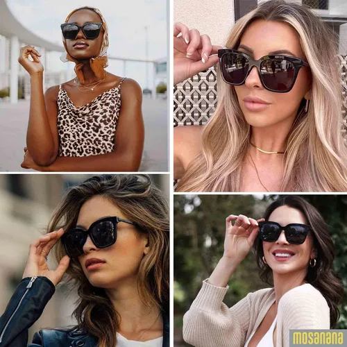 Vista 3 de mosanana Gafas de sol de gran tamaño para mujer estilo cuadrado de moda modelo DIVA