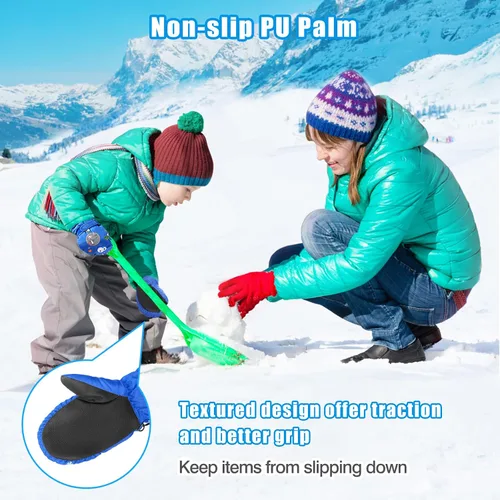 Vista 4 de MoKo Manoplas de esquí para niños, guantes de esquí aislados impermeables para niñas y niños, guantes de nieve de invierno para niños