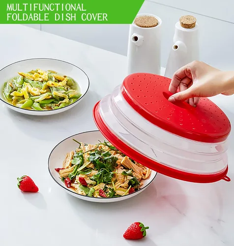 Vista 5 de Cubierta contra salpicaduras de microondas para alimentos, protector contra salpicaduras de cocina Micowave, tapa a prueba de platos, apta