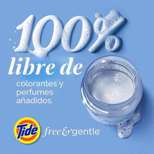 Vista 9 de Tide Free & Gentle - Detergente líquido suave para ropa, 64 cargas