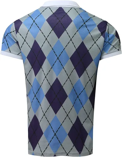 Vista 2 de Men's Causal Polo Shirts Short Sleeve Zip Up Graphic Tee Shirt Lightweight Fashion Golf Polo Shirts Slim Fit Muscle Top