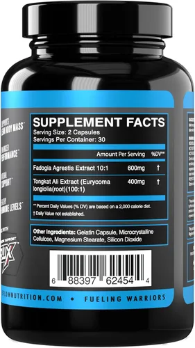 Vista 8 de eFlow Nutrition Fadogia Agrestis + Tongkat Ali - Suplemento de rendimiento natural 2 en 1 para la salud y el bienestar, hormona, energía y apoyo