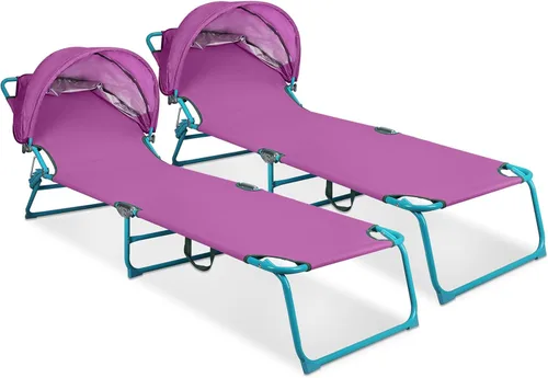Vista 7 de Northroad Sillón de playa con toldo y toldo plegable, ajustable en 4 posiciones, silla de bronceado plegable para exteriores, tumbona resistente al
