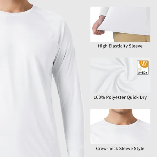 Vista 5 de Men's Activewear Basic Outdoor Series Sun Protection Long Sleeve Quick Dry Shirt