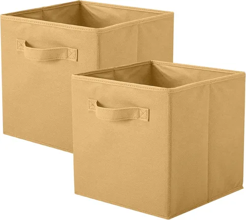 Vista 12 de PowerKing Cubos de almacenamiento plegables con asas, contenedores plegables de tela para estantes de armario, contenedores de almacenamiento