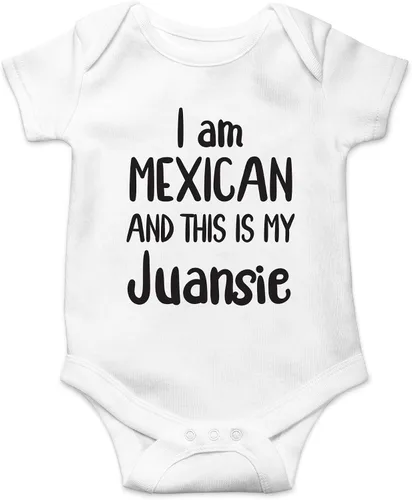 Vista 9 de CBTwear Traje de bebé con texto en inglés "I Am Mexican And This Is My Juansie", ropa de humor unisex