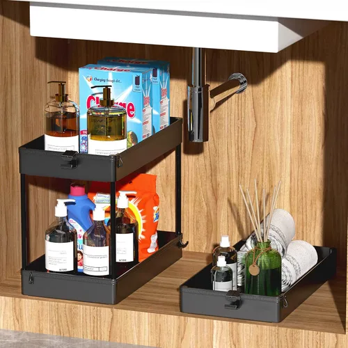 Vista 3 de SPACEKEEPER Carrito de Almacenamiento Rodante de 3 Niveles Organizadores de Carrito de Baño con Ruedas Organización de Cuarto de Lavandería Unidad