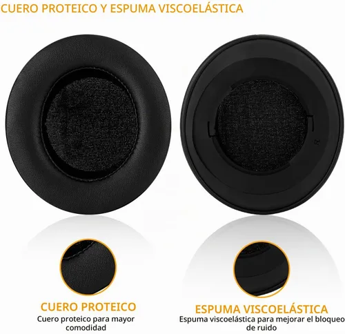 Vista 3 de Kraken Pro V2 - Almohadillas ovaladas, JARMOR - Kit de almohadillas de espuma viscoelástica de repuesto para Razer Kraken Pro V2 - Solo auriculares