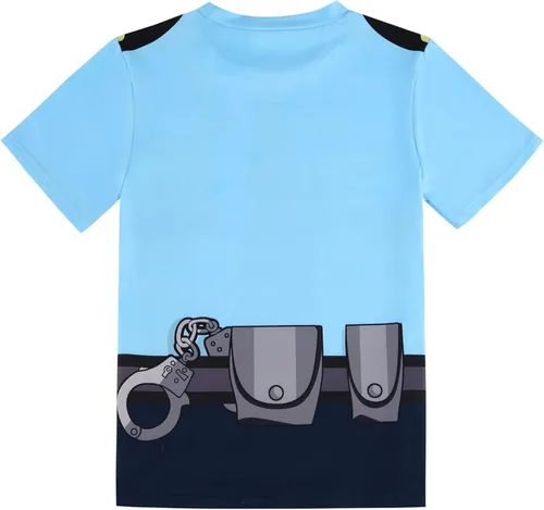 Vista 2 de Vackutliv Camisa de Halloween para niños pequeños, camisa de policía para niños, camisa de príncipe encantador, camisa pirata, camisa con estampado